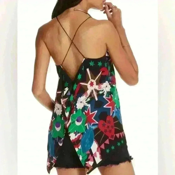 NWT! Scotch & Soda Printed Asymmetric Strappy Top - Picture 1 of 8